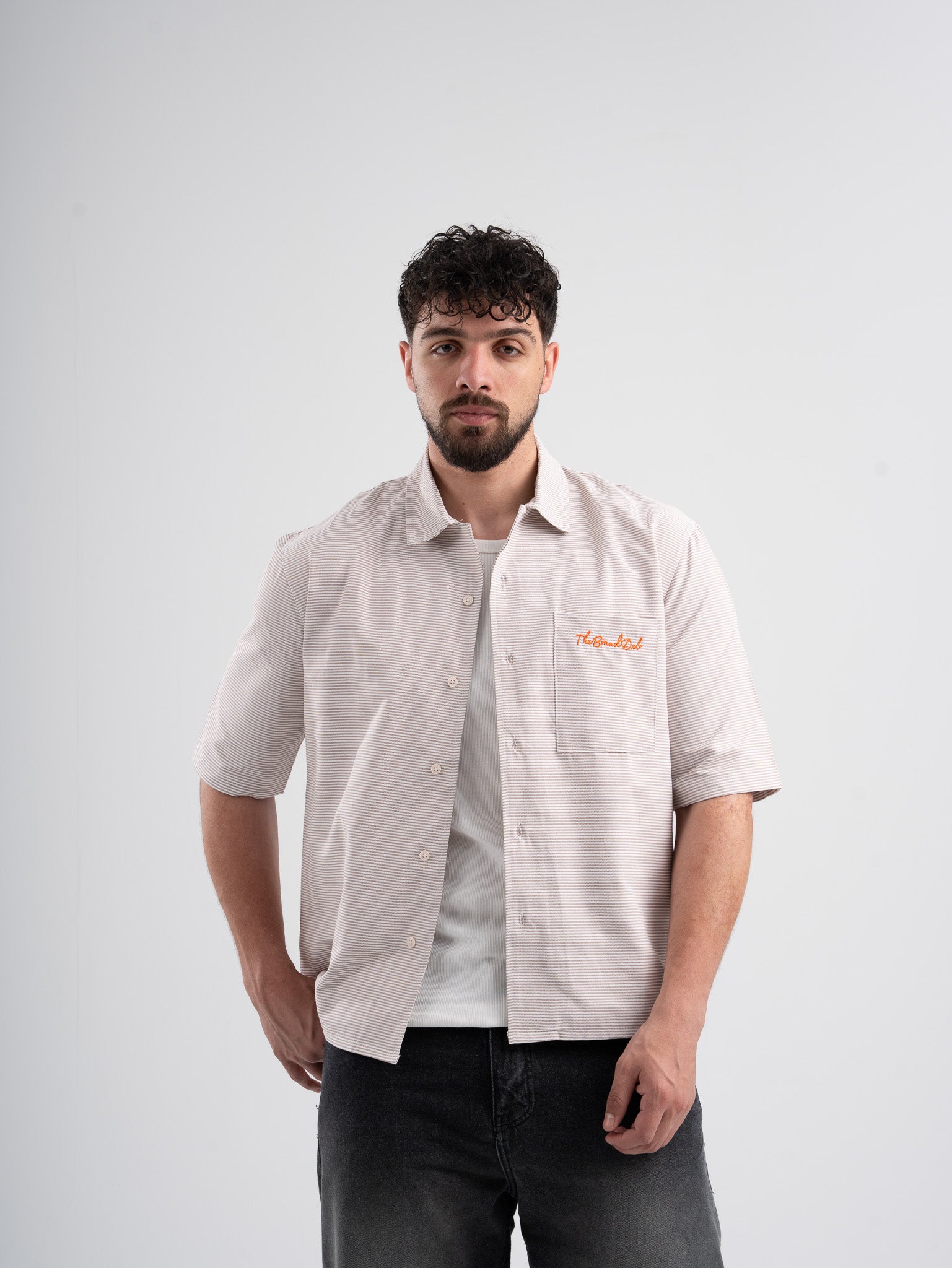Striped Shirt Light Brown