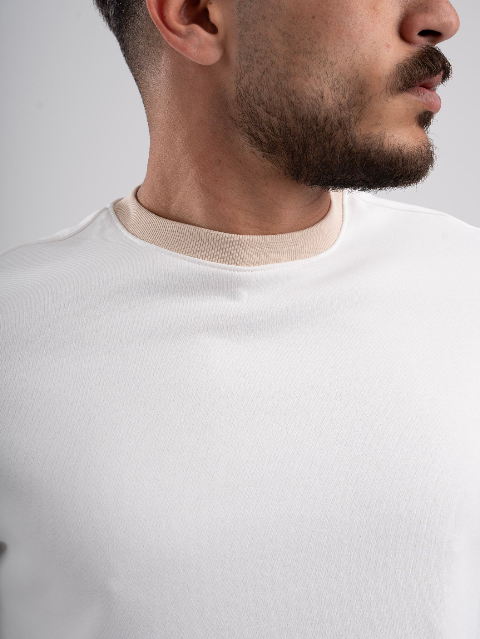 Ringer Tee White x Beige – DXLR